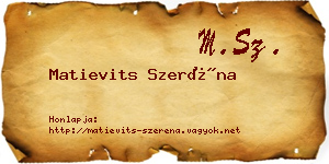 Matievits Szeréna névjegykártya